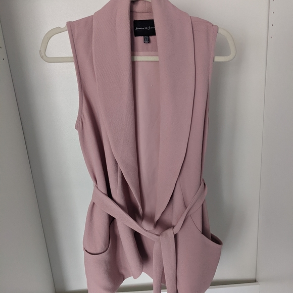 Dressy vest with deep pockets, dusty rose, sz xs - Picture 2 of 3